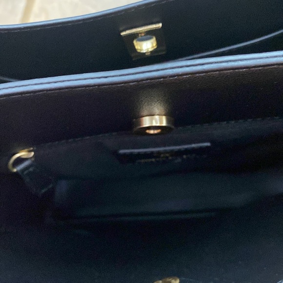 Nanette Lepore Black Shoulder Hobo Bag with Gold Tone Turnlock EUC - Picture 10 of 12